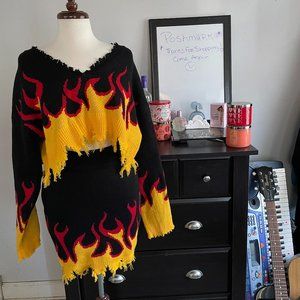 Dolls Kill Raise Hell Sweater Skirt Set